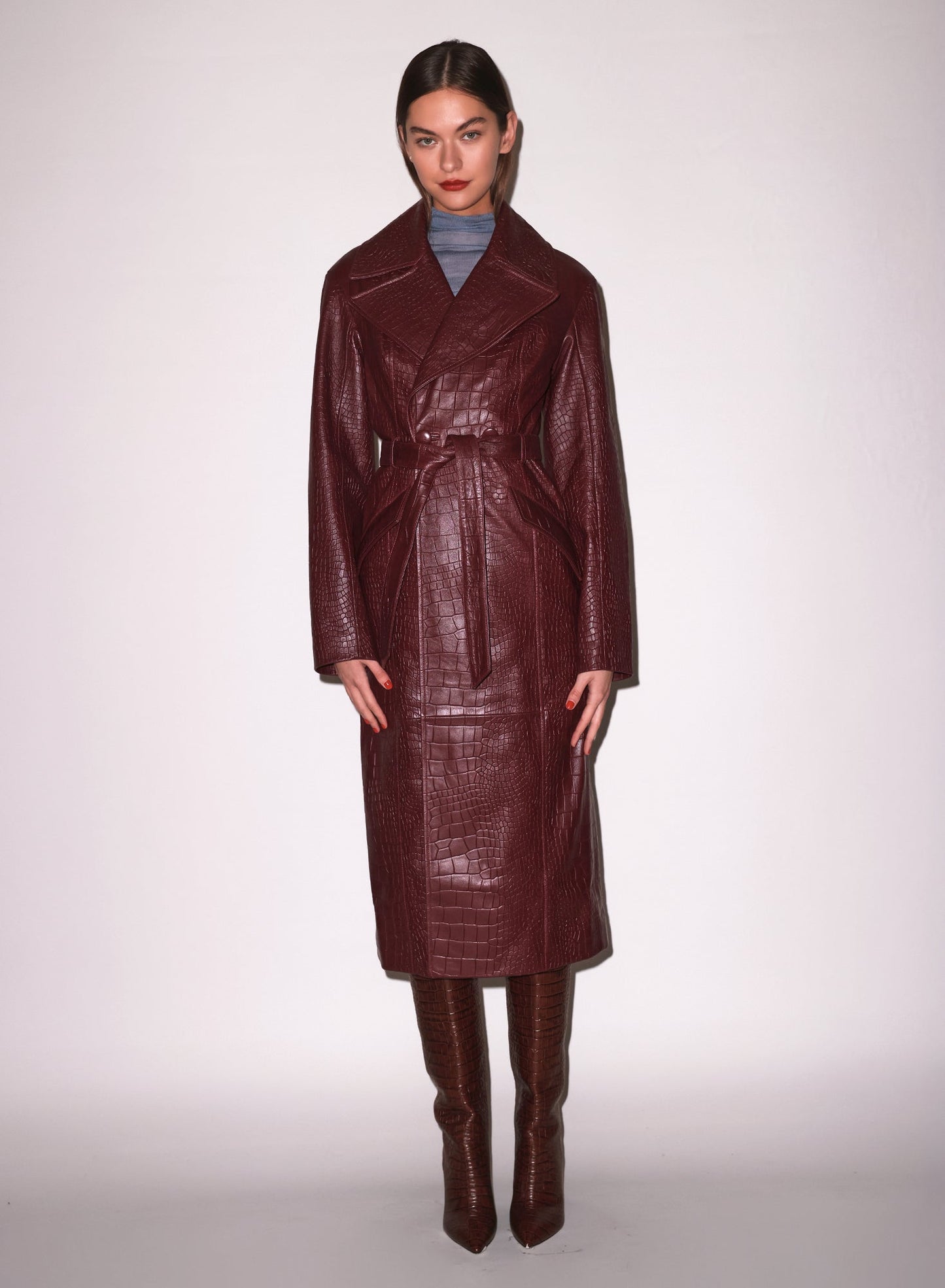 Croc Leather Trench