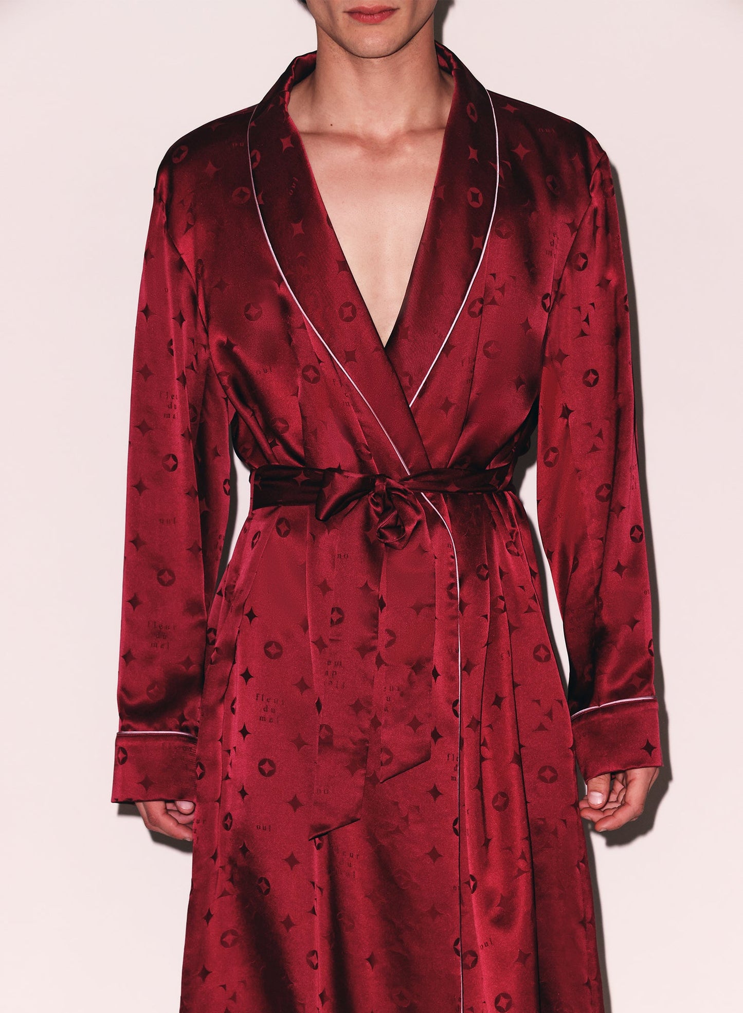 Luxurious Silk Jacquard Robe Barolo
