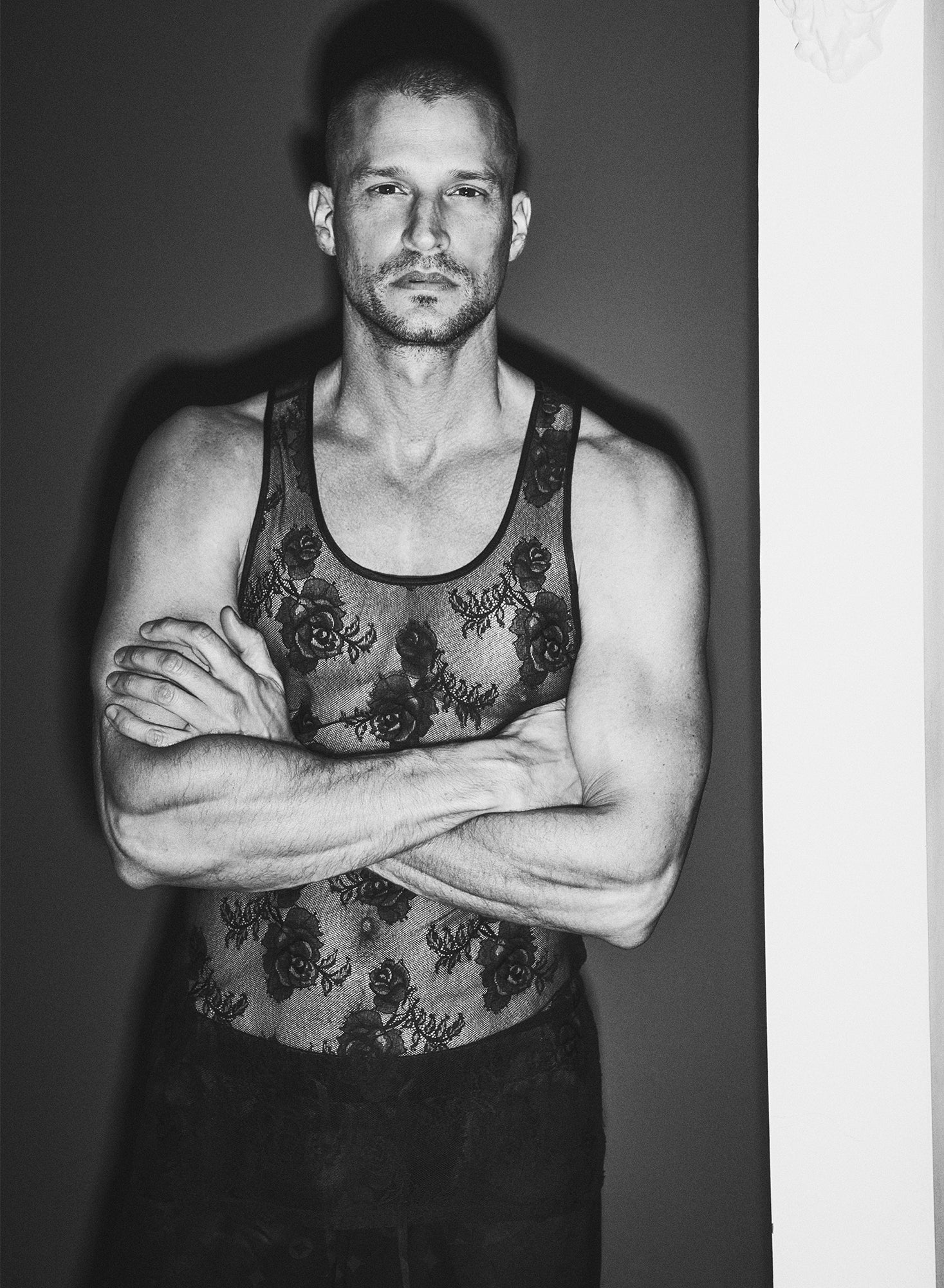 Unisex Black Lace Tank