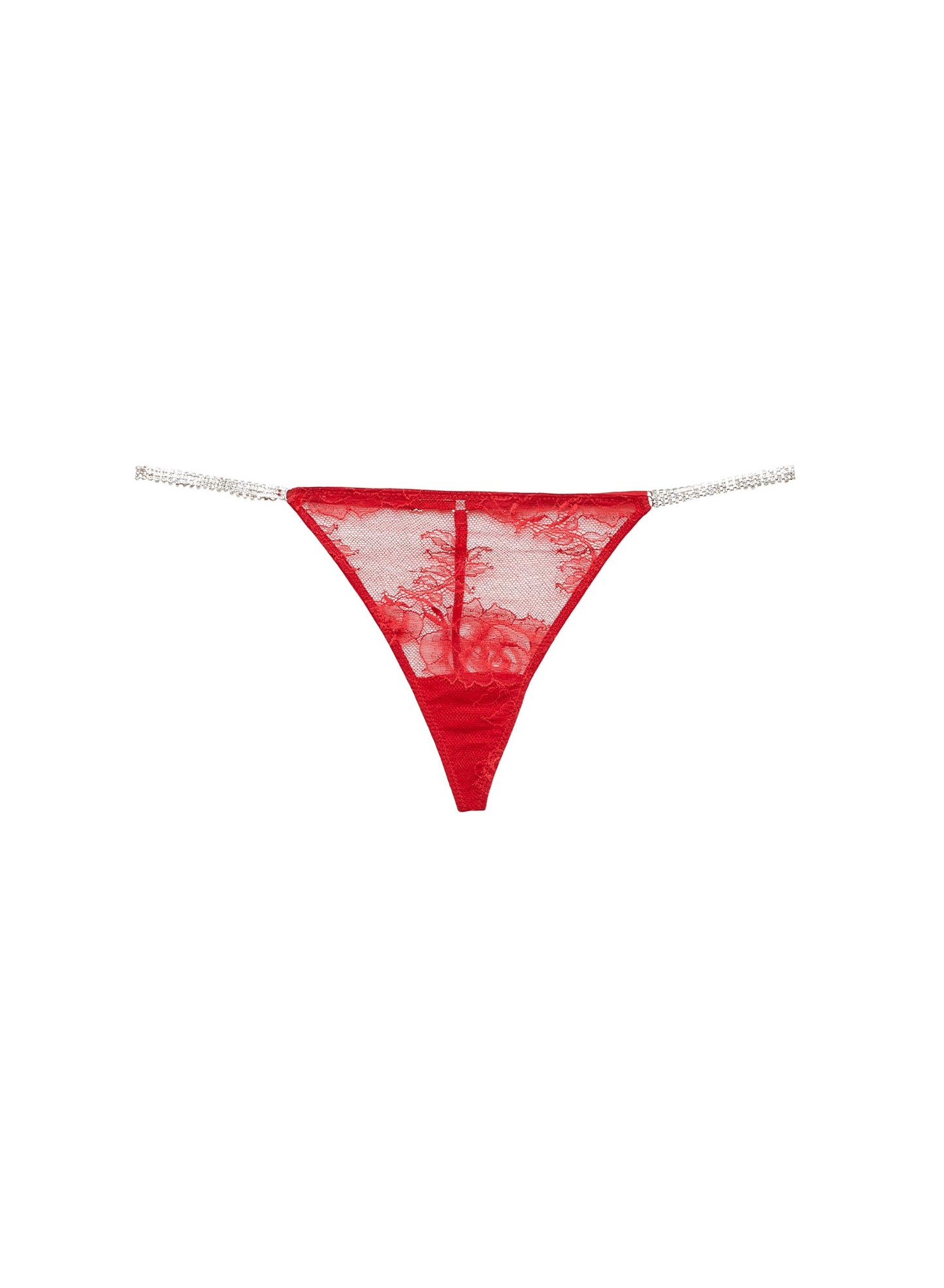 Lace V-String Crystal Bouquet Rouge