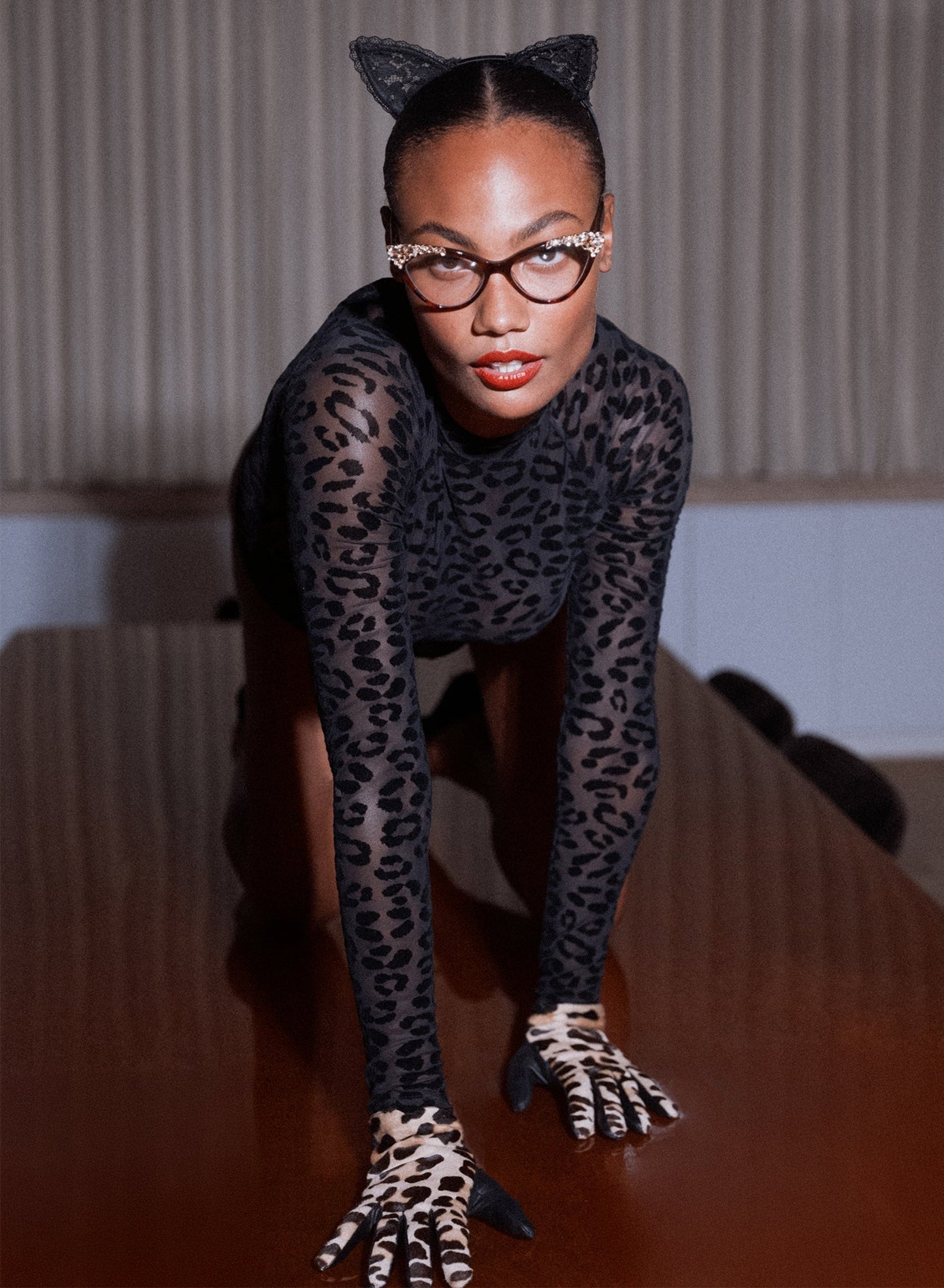 Flocked Leopard Bodysuit