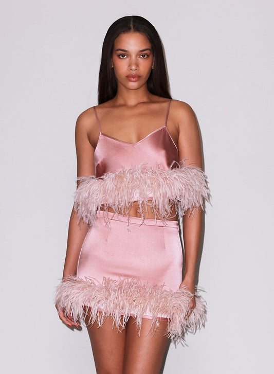 Feather Mini Skirt