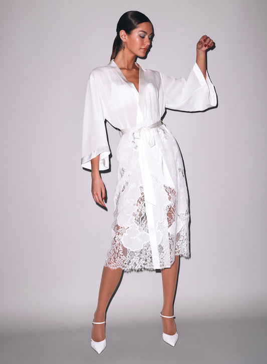 Mia Lace Long Robe