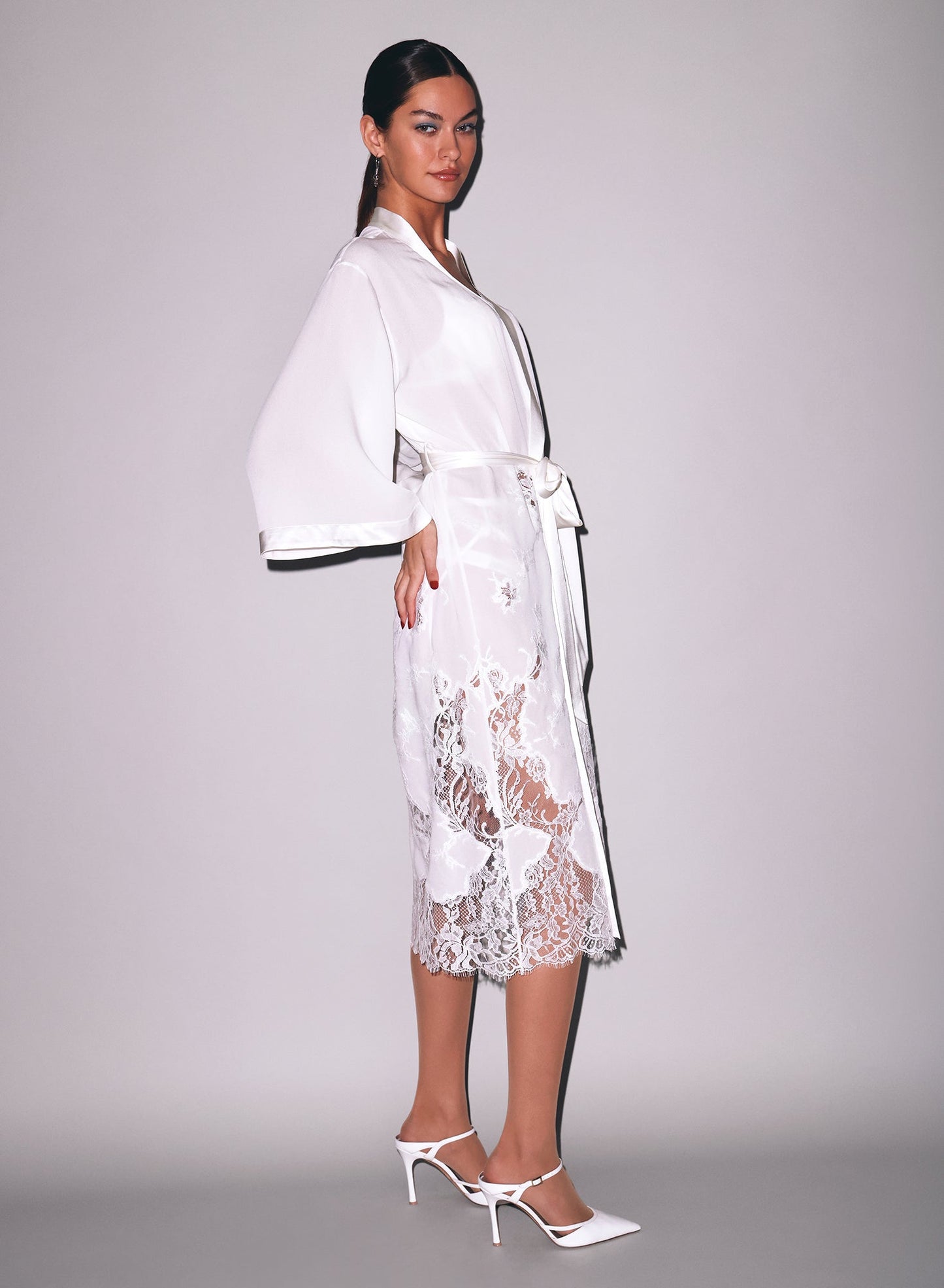 Mia Lace Long Robe
