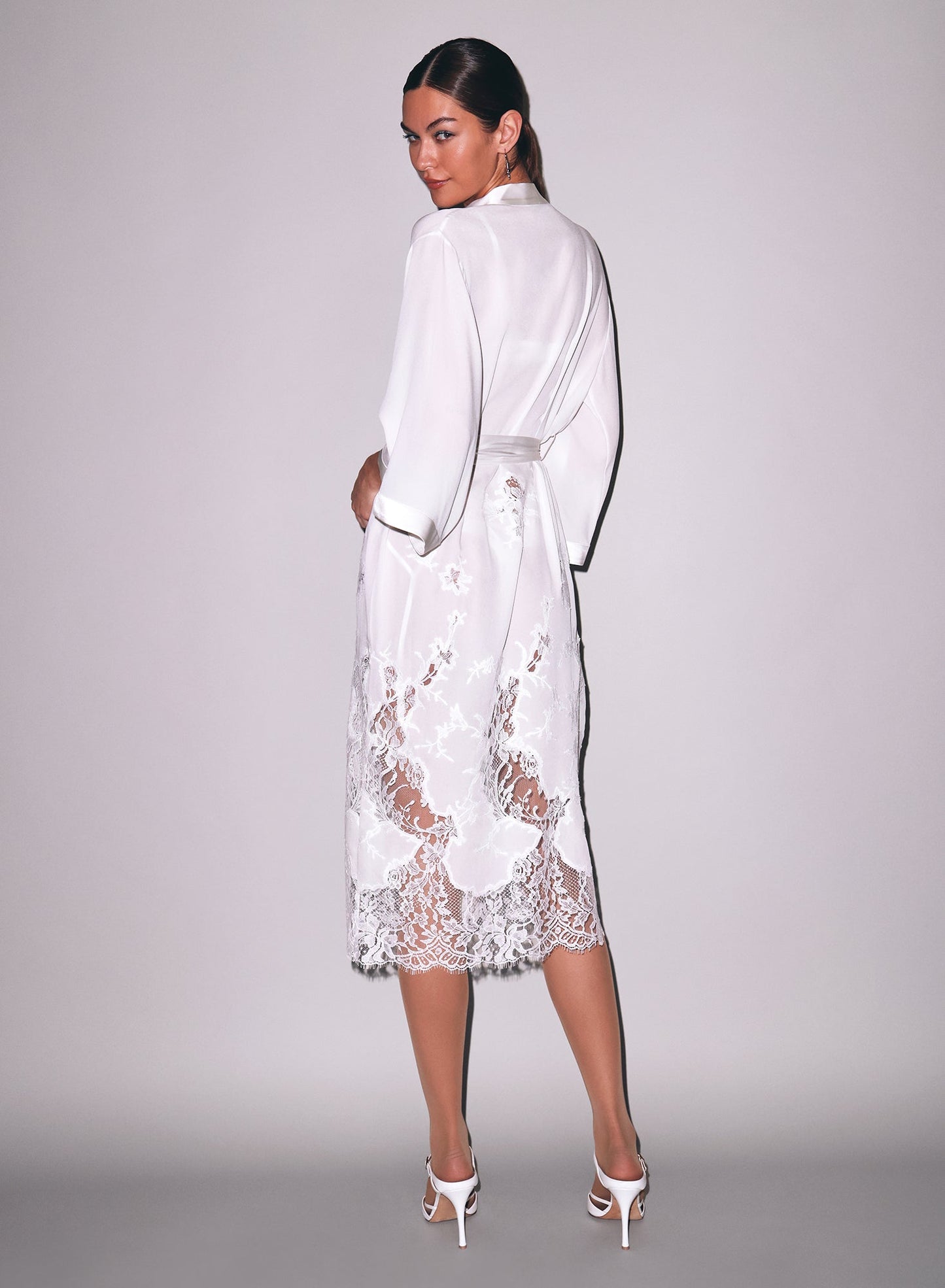 Mia Lace Long Robe