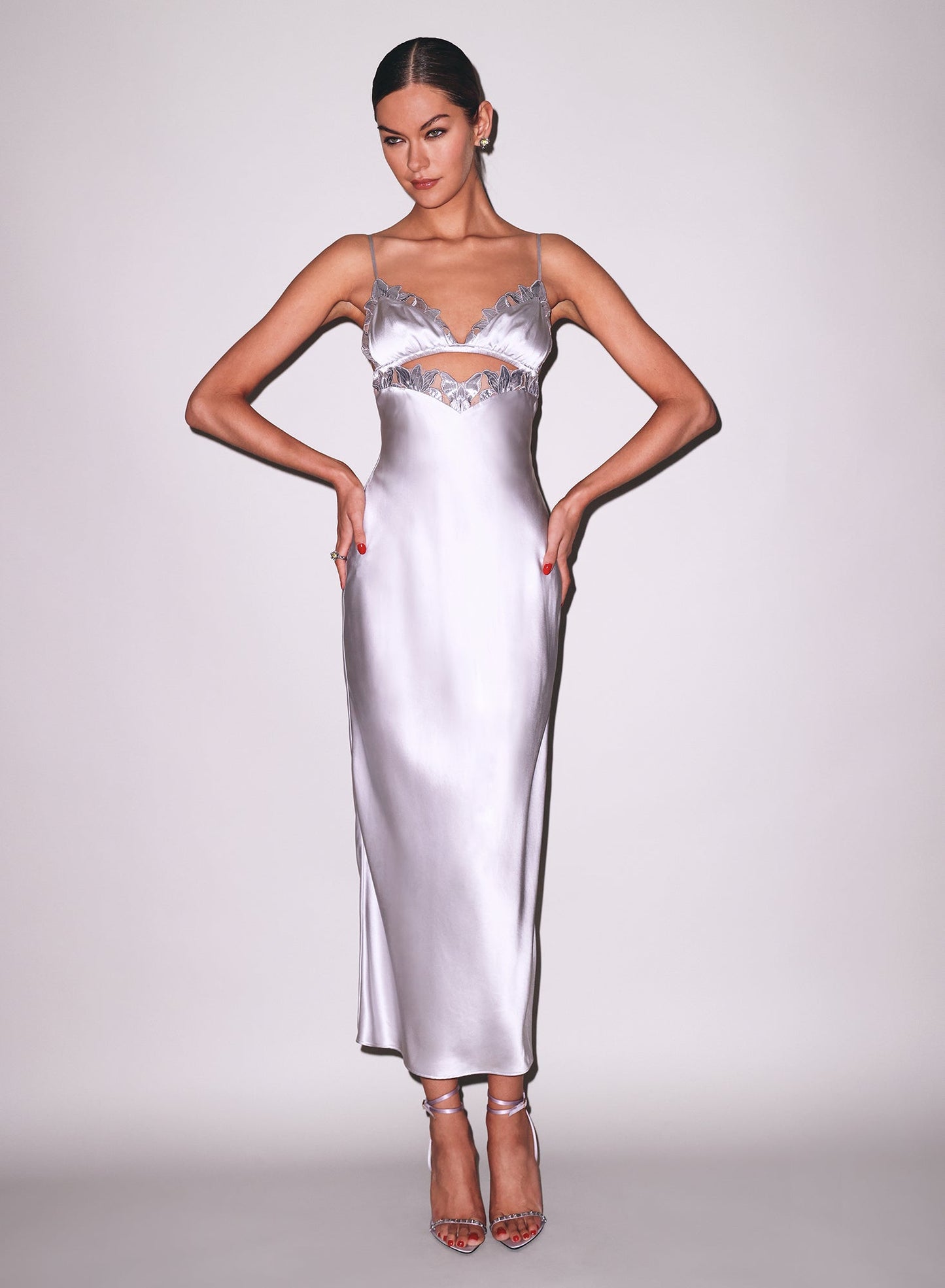 Lily Embroidery Cutout Slip