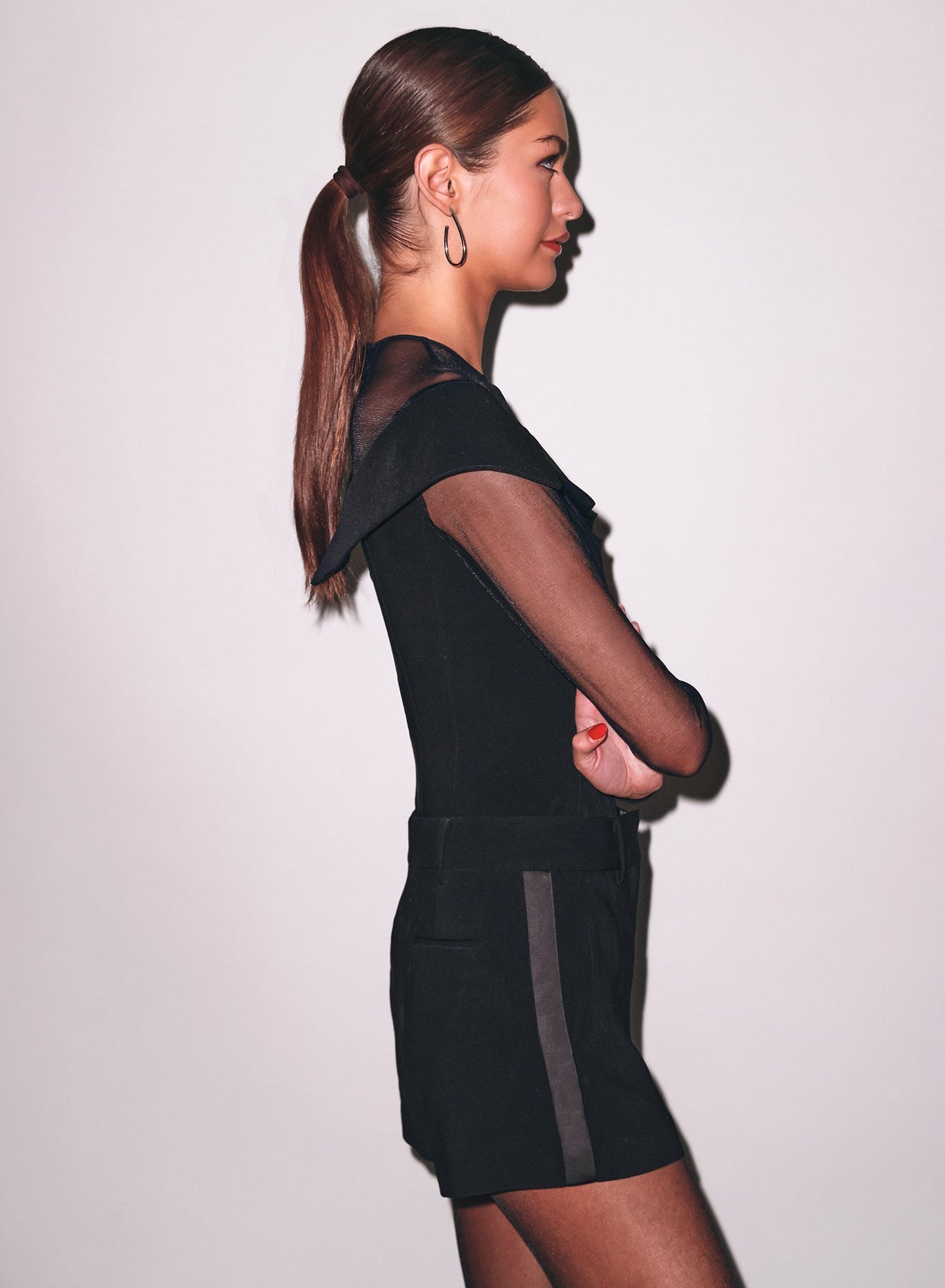 Cold Shoulder Tailored Bodysuit
