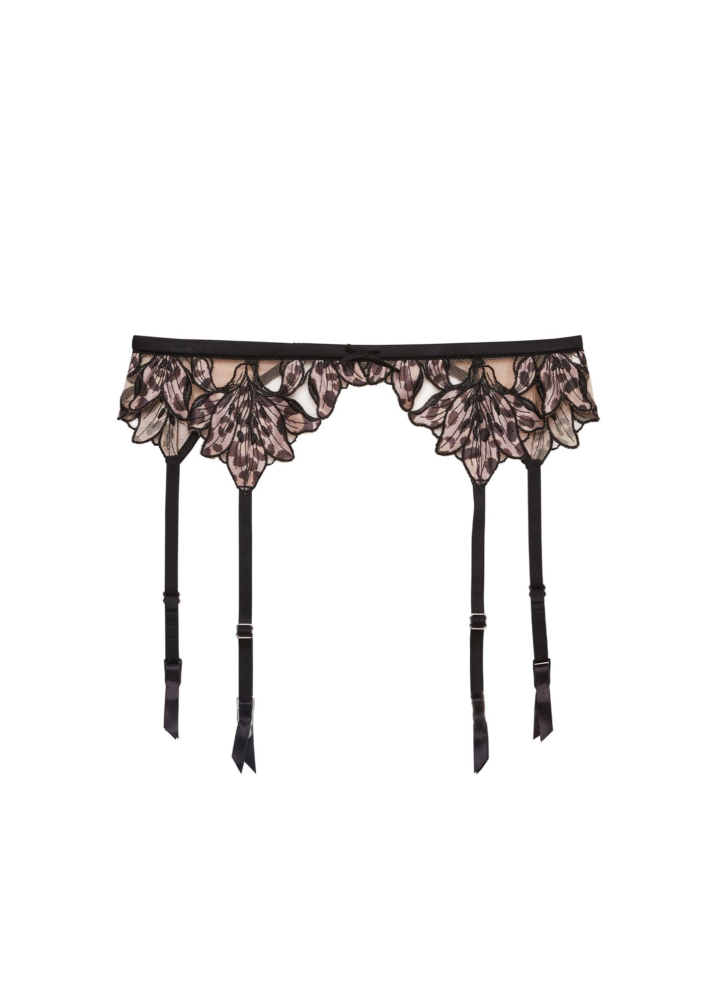 Lily Embroidery Garter Belt