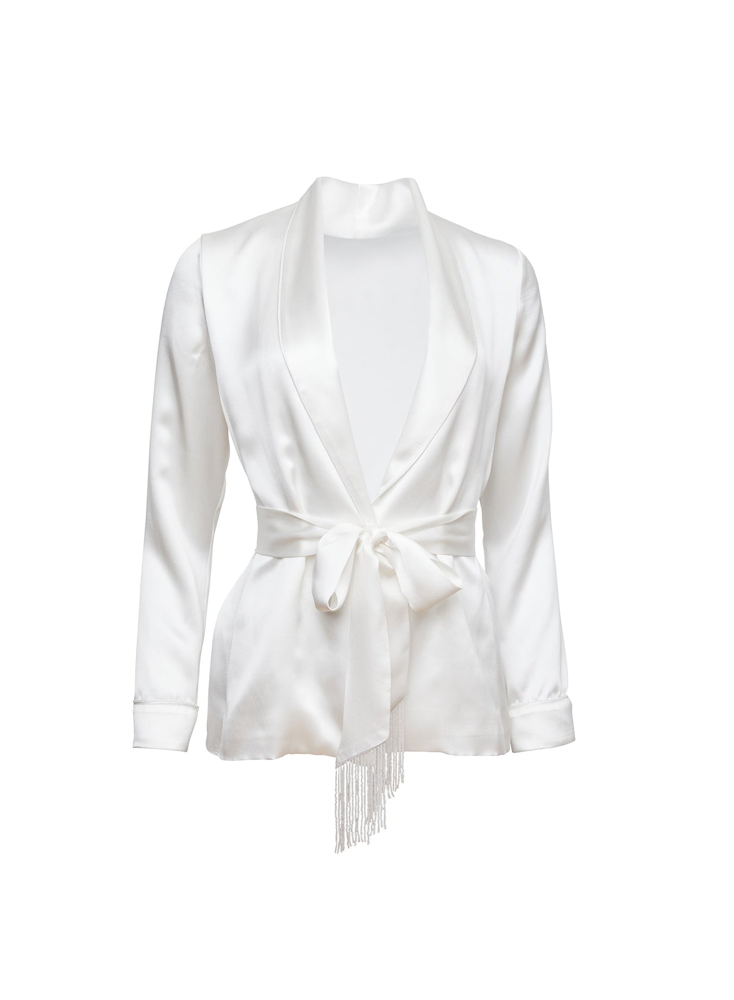 Ivory Silk Smoking Jacket