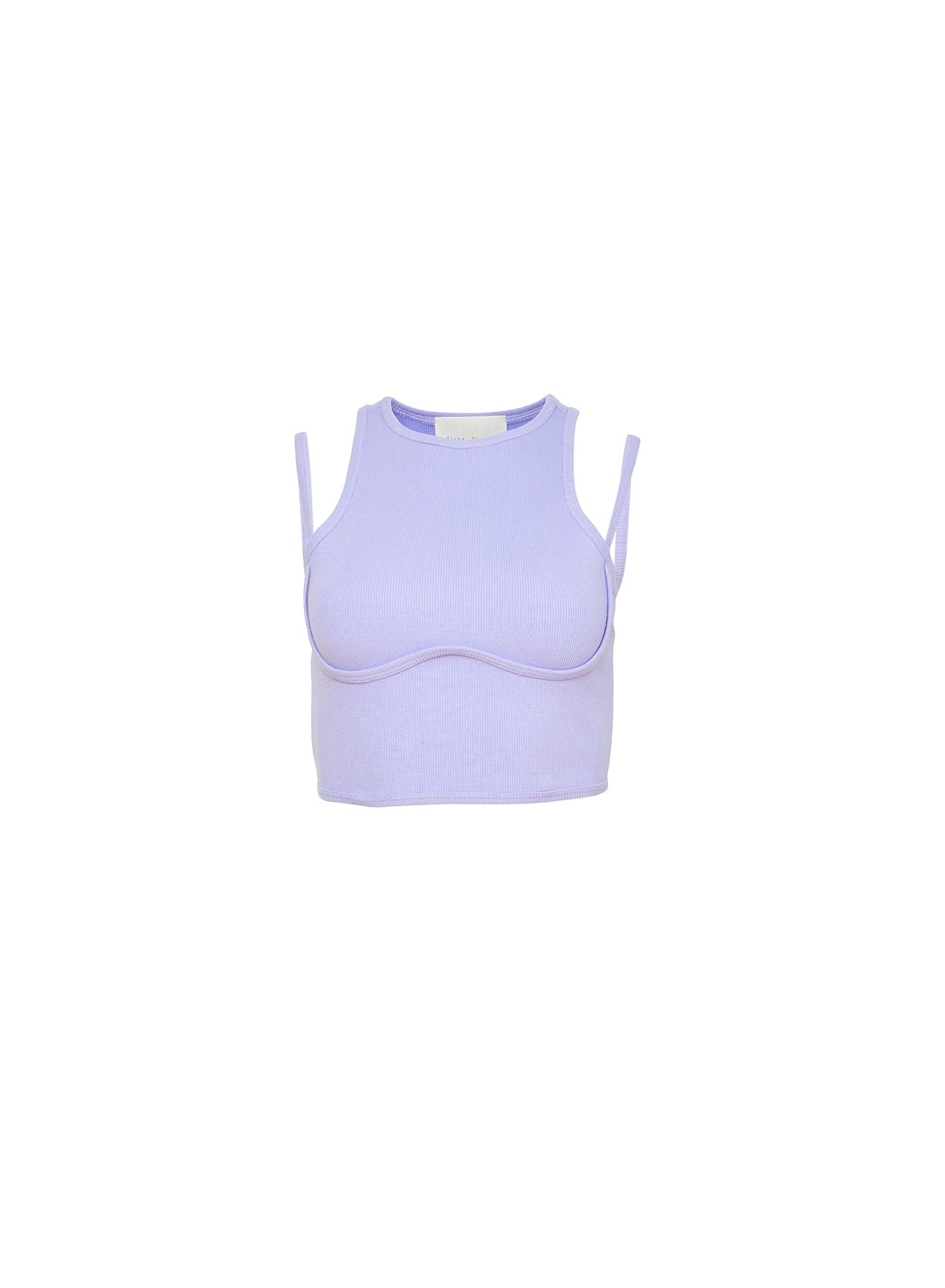 Lavender Ribbed Strappy Tank Top