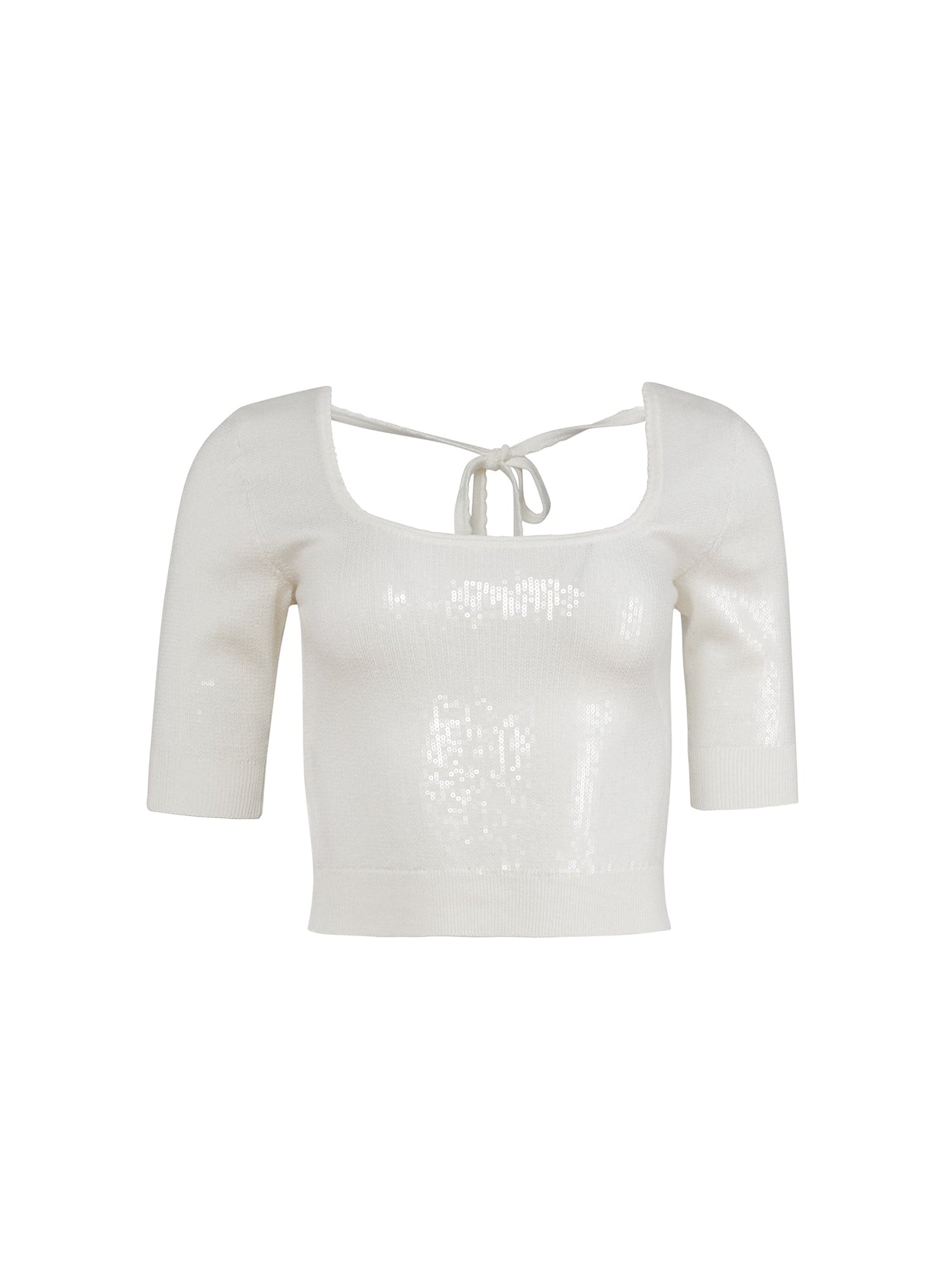 Sequin Knit Scoop Neck Top