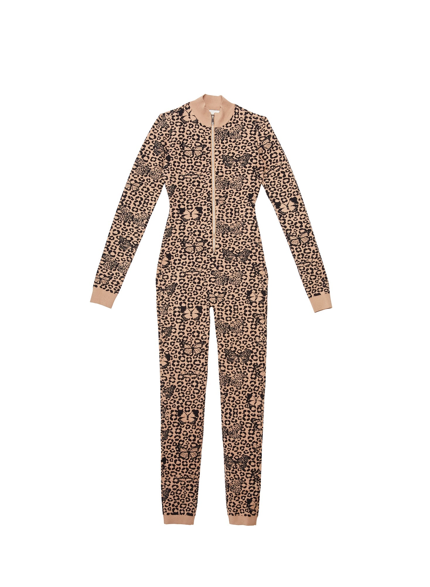 Tan Butterfly Knit Catsuit